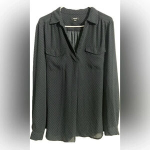 Premise navy polka dot women’s long sleeve size  XL